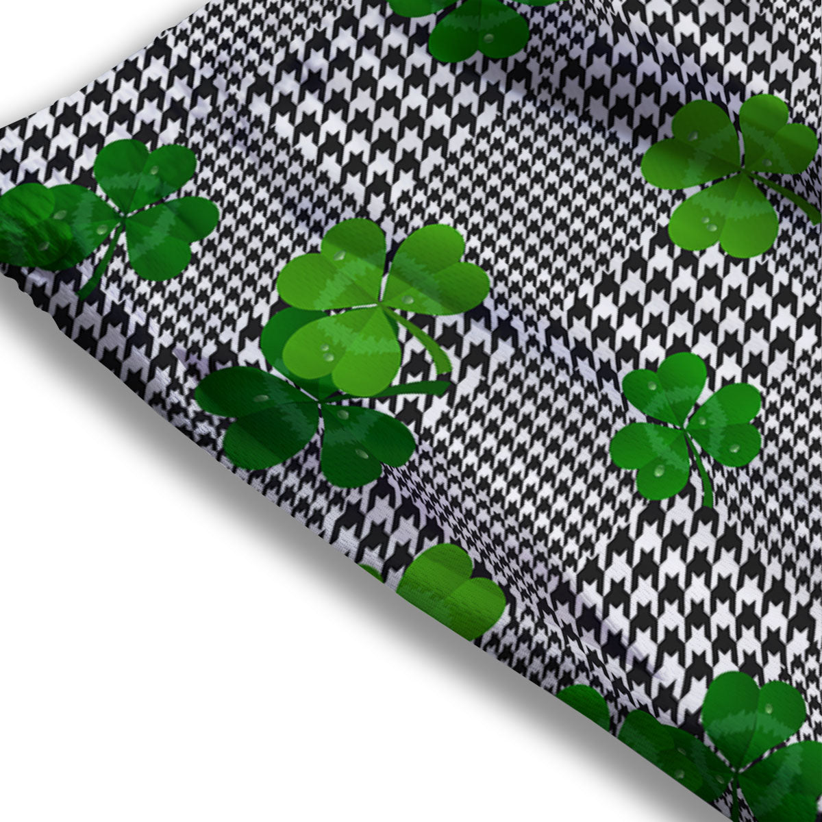 Houndstooth Shamrocks Print Pattern Mesh Shorts