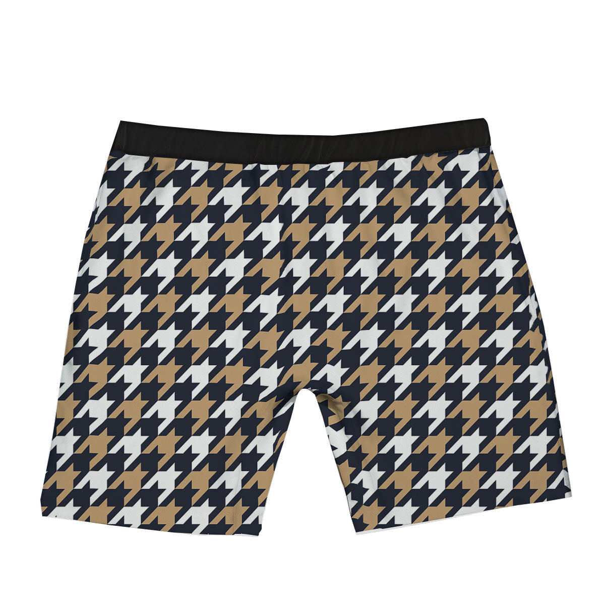 Houndstooth Tan And Brown Print Pattern Boxer Briefs-grizzshop