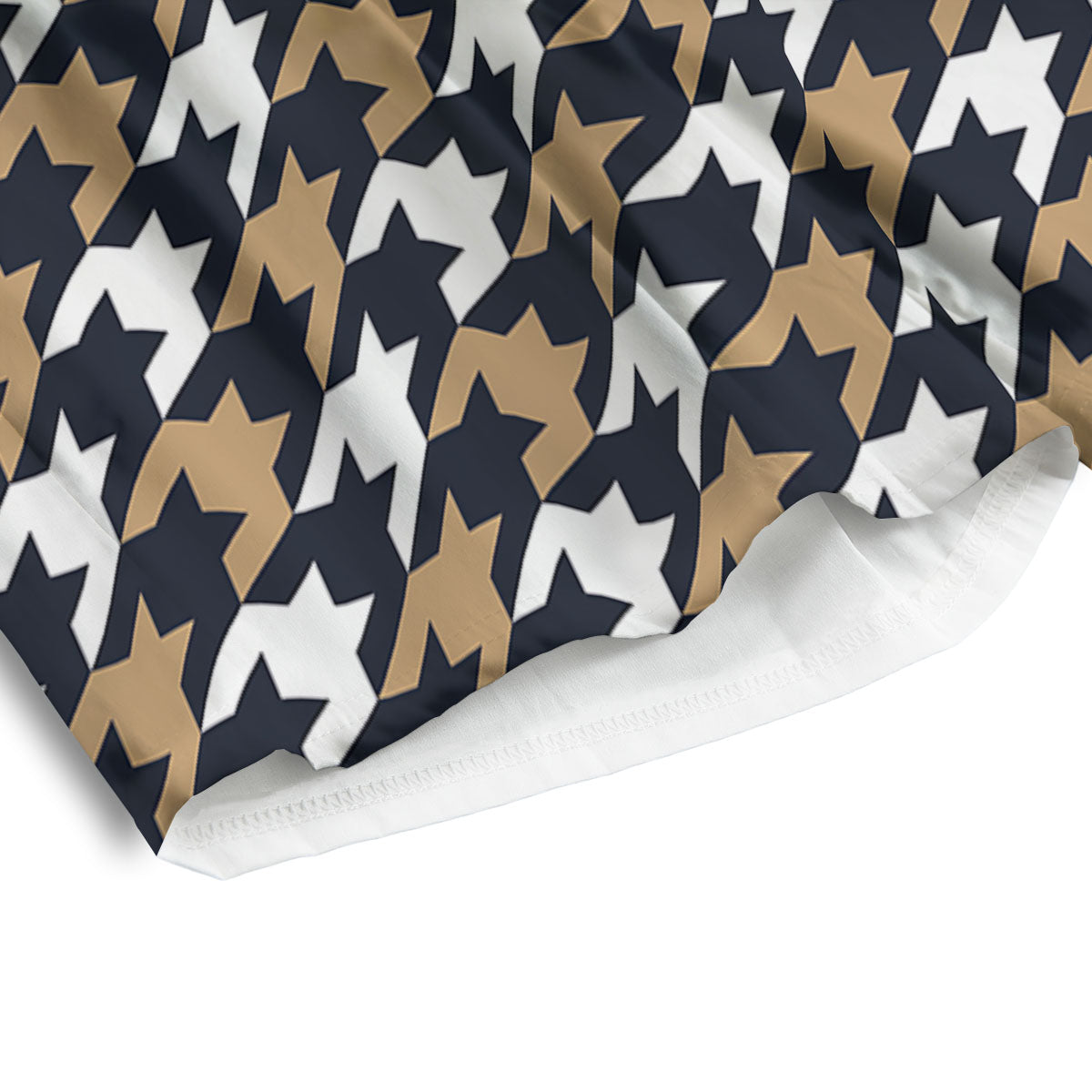 Houndstooth Tan And Brown Print Pattern Men's Athletic Shorts