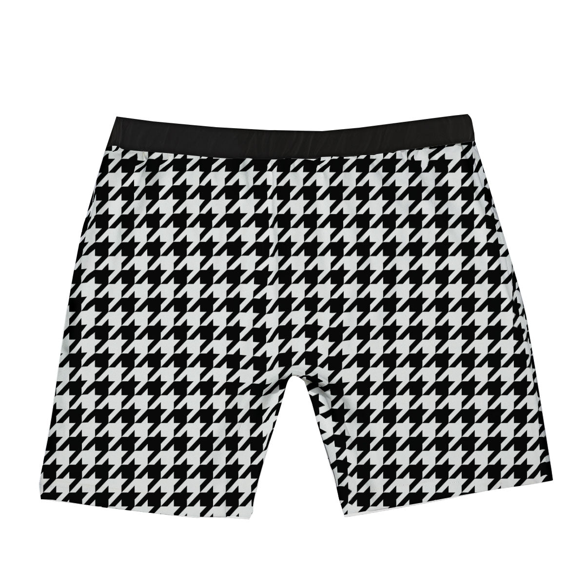 Houndstooth White And Black Print Boxer Briefs-grizzshop