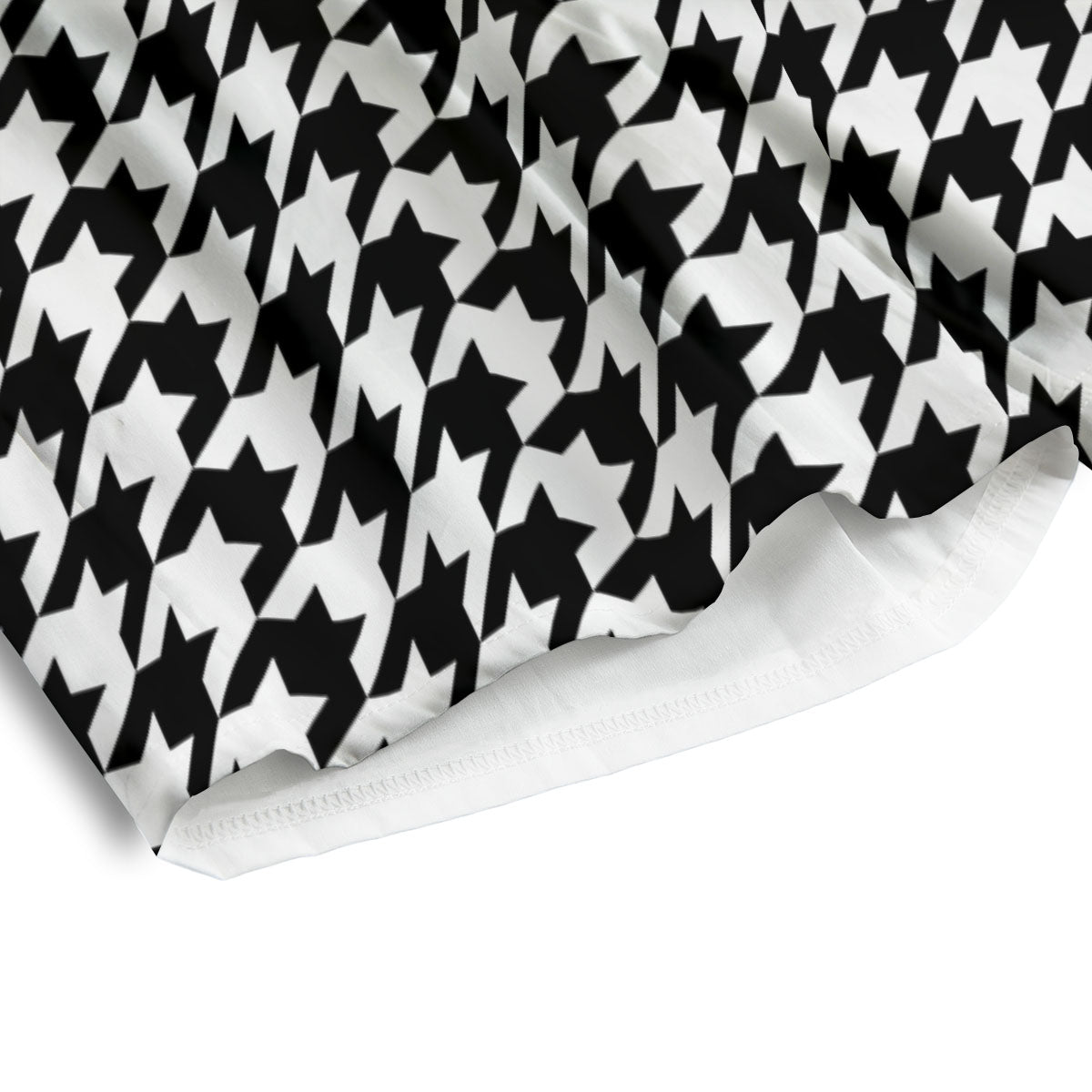 Houndstooth White And Black Print Men's Athletic Shorts
