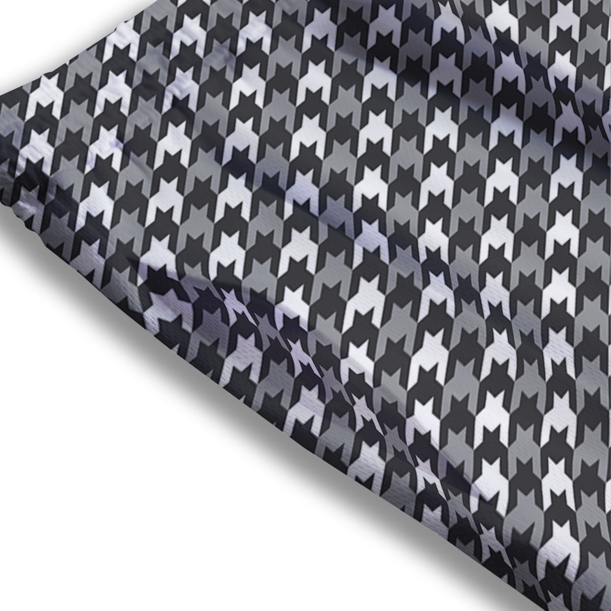 Houndstooth White And Grey Print Pattern Mesh Shorts
