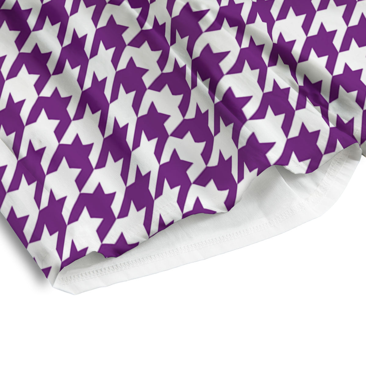 Houndstooth White And Purple Print Men's Athletic Shorts