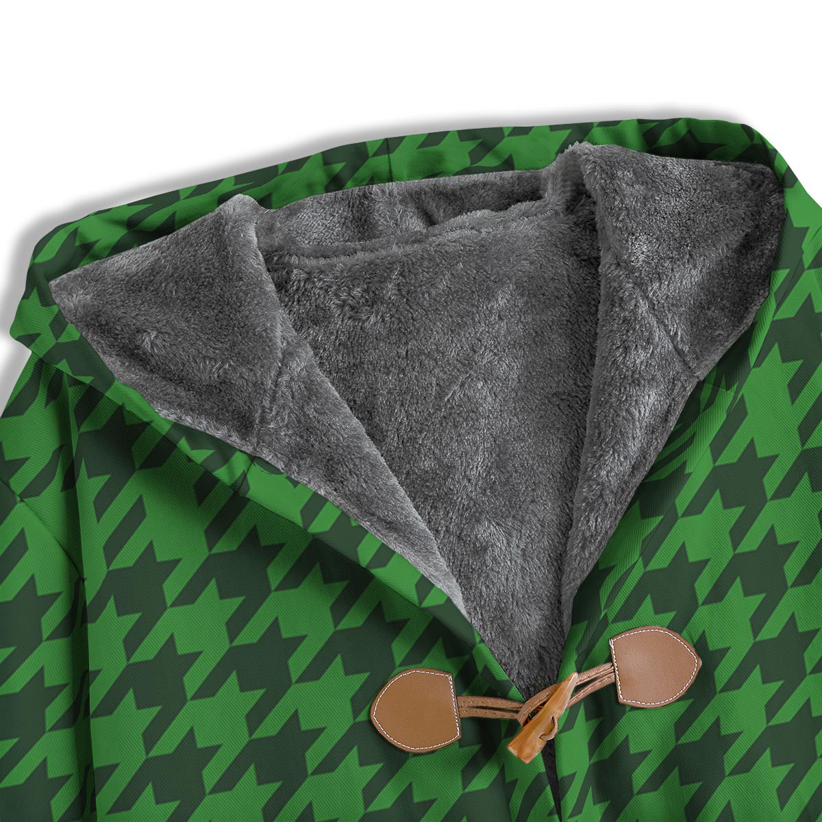 Houndstooth green Trippy Print Pattern Men's Windbreaker Jacket-grizzshop