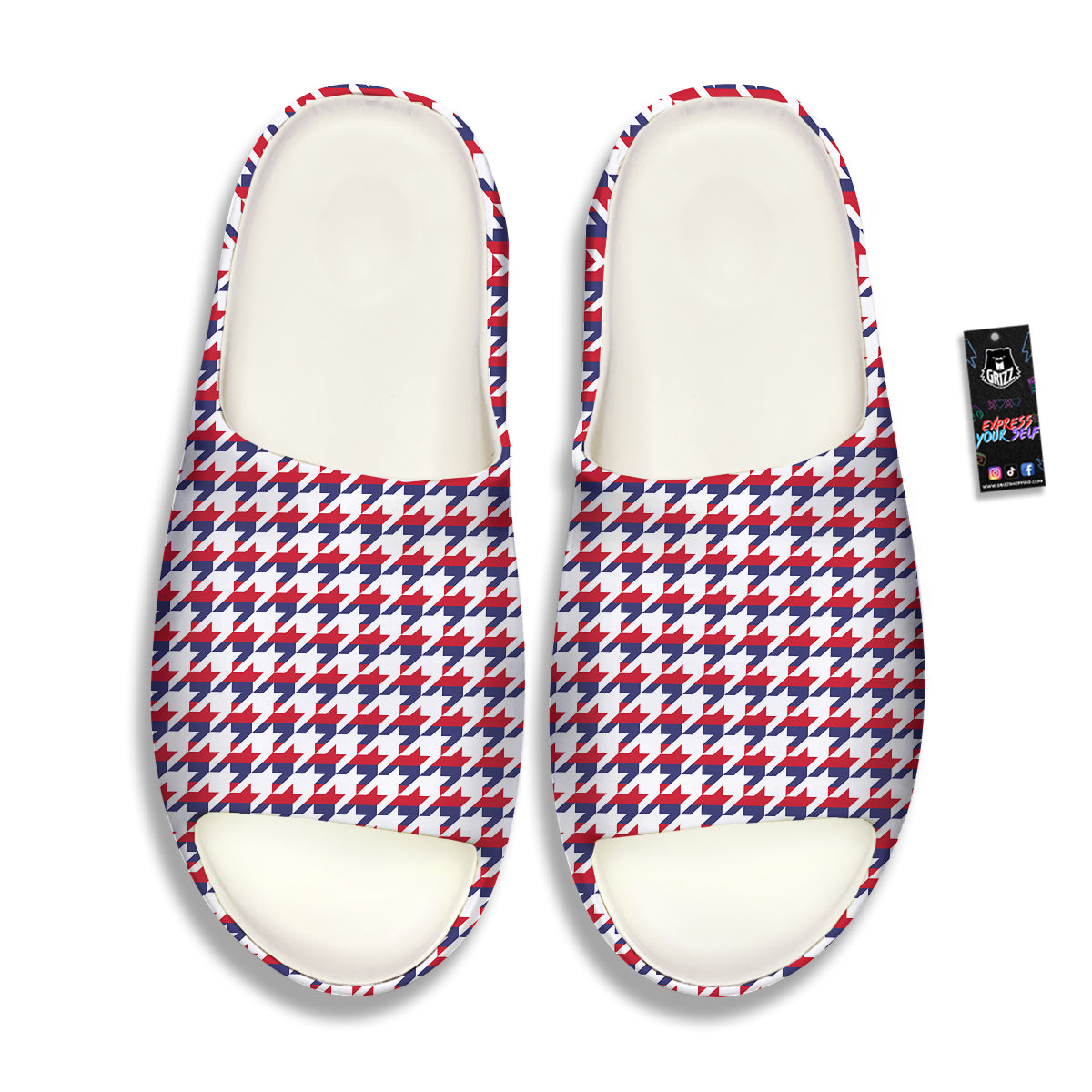 Houndstooth American Print Pattern Sandals-grizzshop