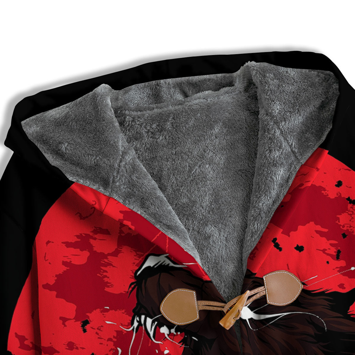 Howling Wolf Red Moon Print Men's Windbreaker Jacket-grizzshop