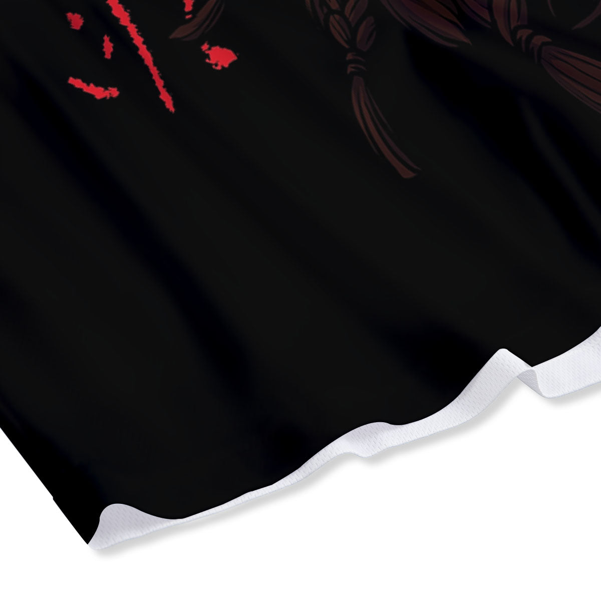 Howling Wolf Red Moon Print Mesh Shorts