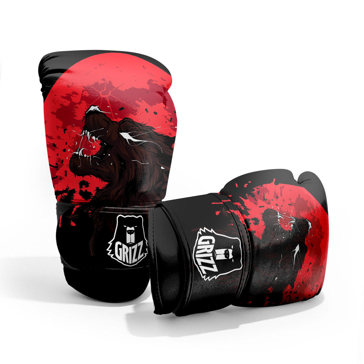 Howling Wolf Red Moon Print Pro Boxing Glove