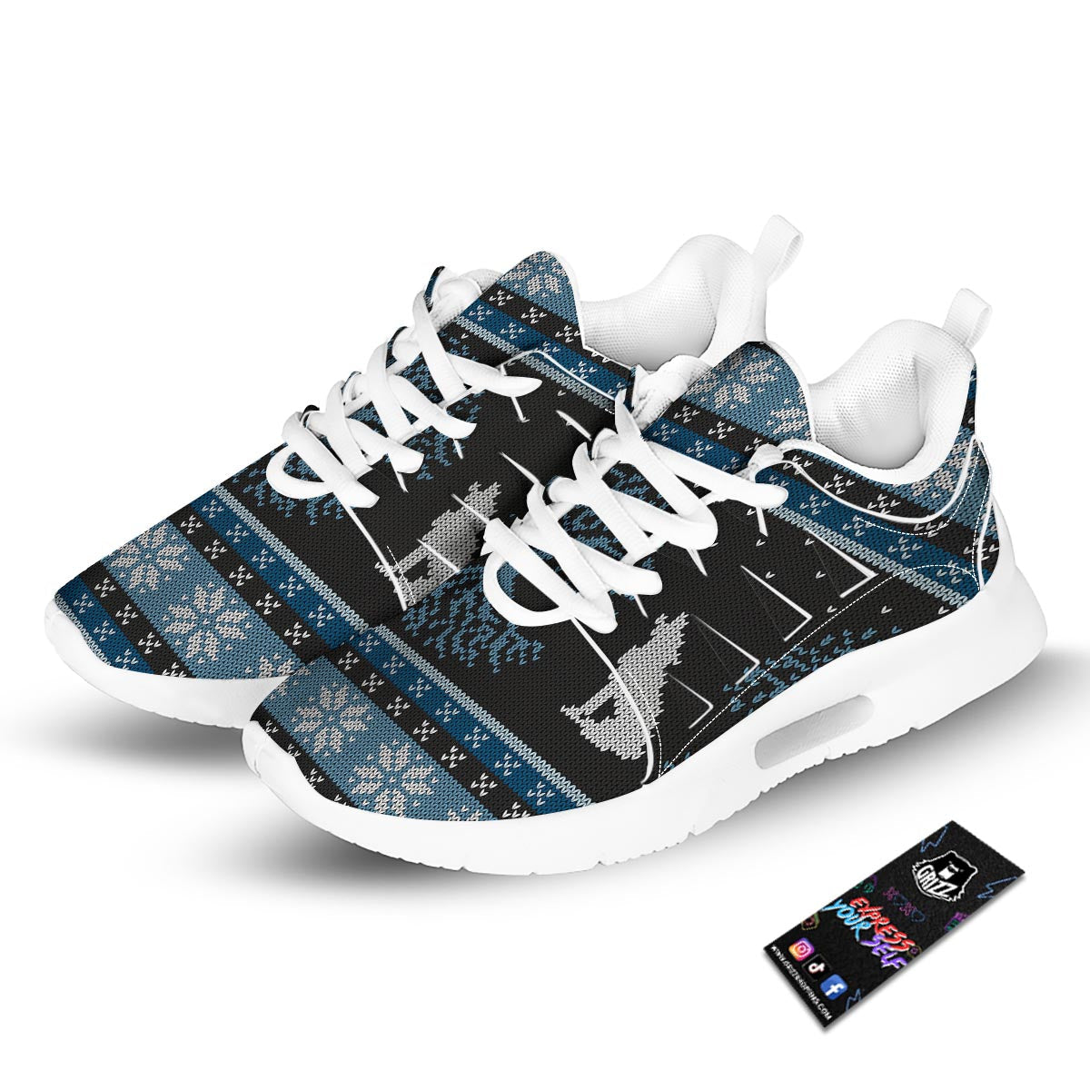 Howling Wolves And Tree Of Life Print Tennis Shoes-grizzshop