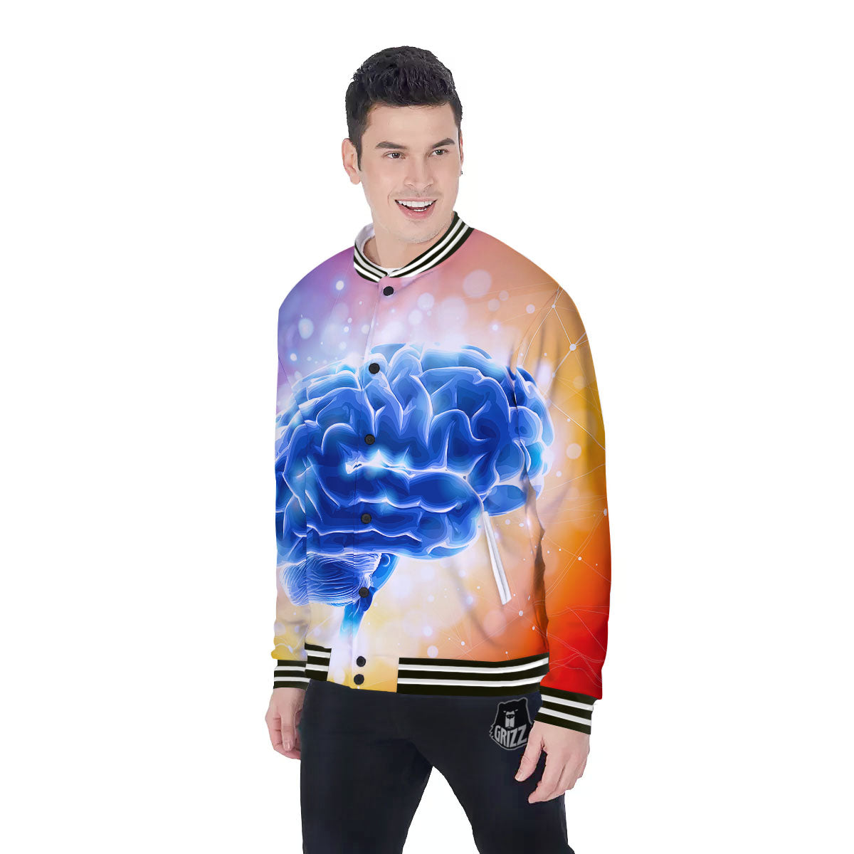 Human Brain Baseball Jacket-grizzshop