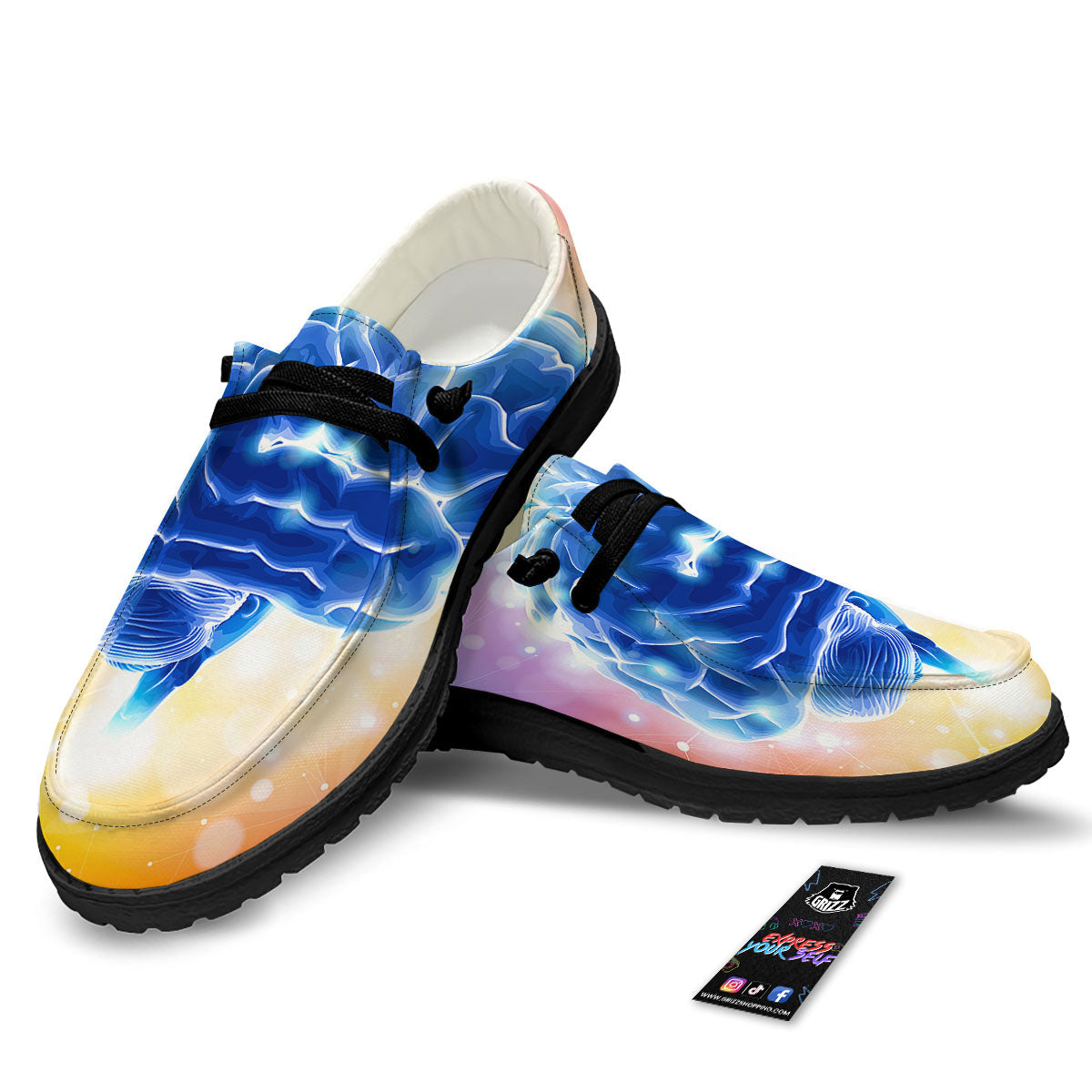 Human Brain Black Loafers-grizzshop