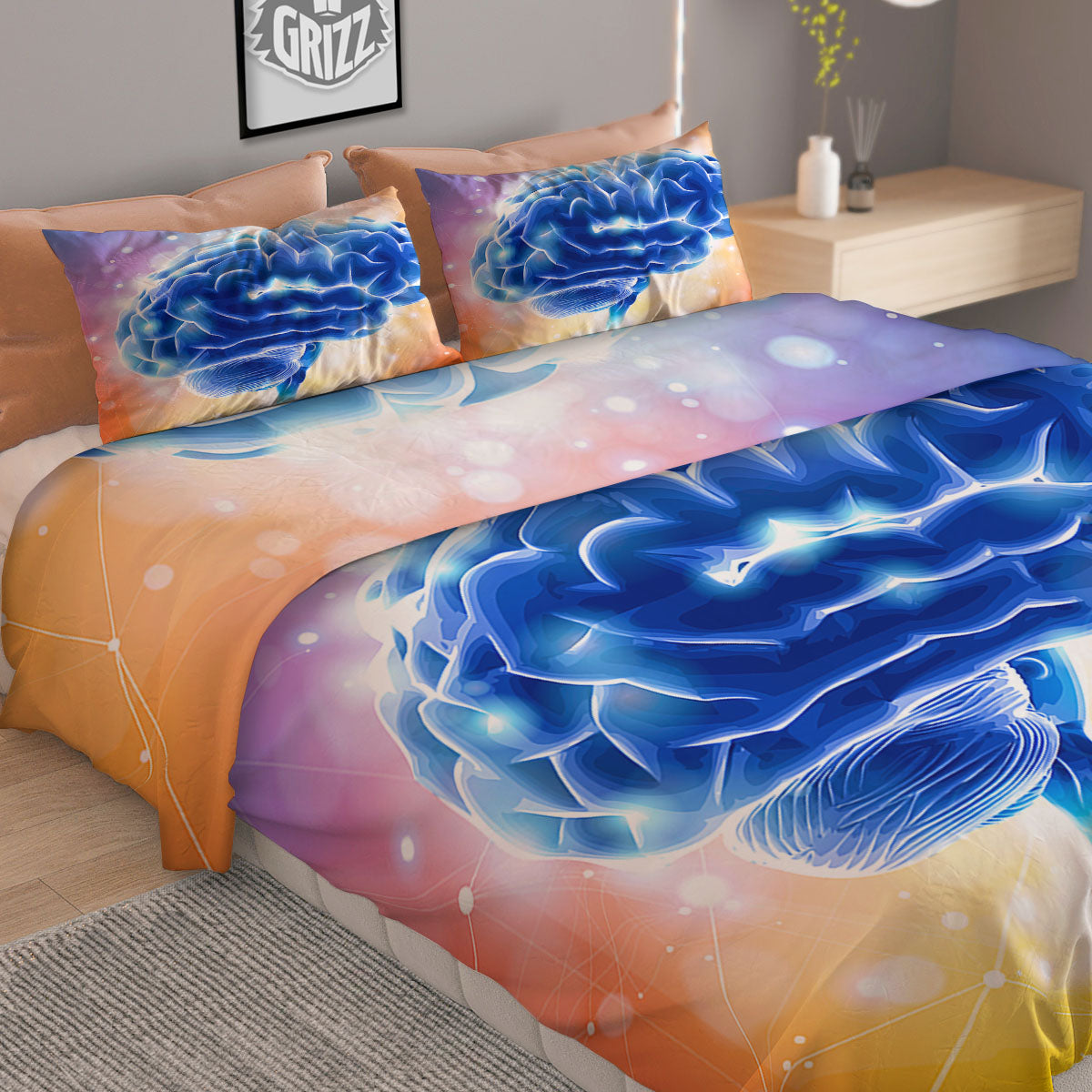 Human Brain Duvet Cover Bedding Set-grizzshop