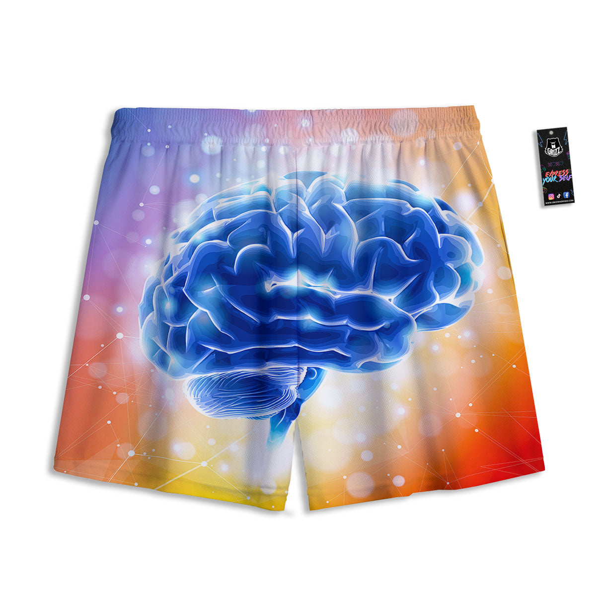 Human Brain Mesh Shorts-grizzshop