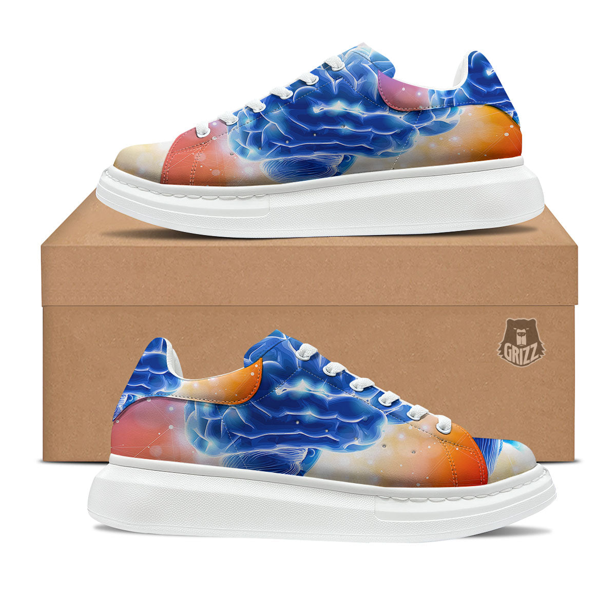 Human Brain Platform Shoes-grizzshop