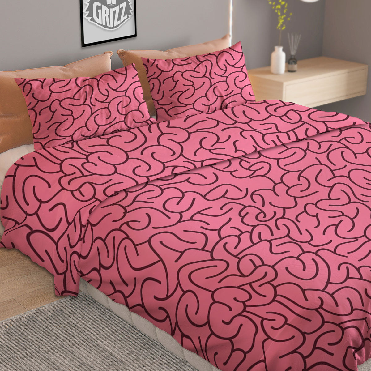 Human Brain Print Pattern Duvet Cover Bedding Set-grizzshop