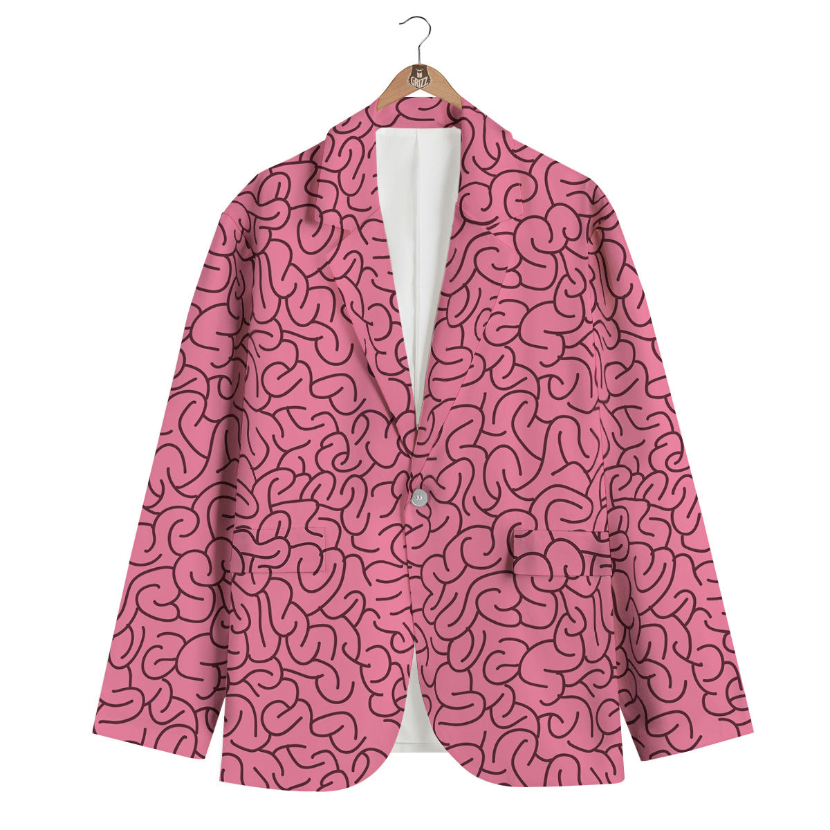 Human Brain Print Pattern Men's Blazer-grizzshop