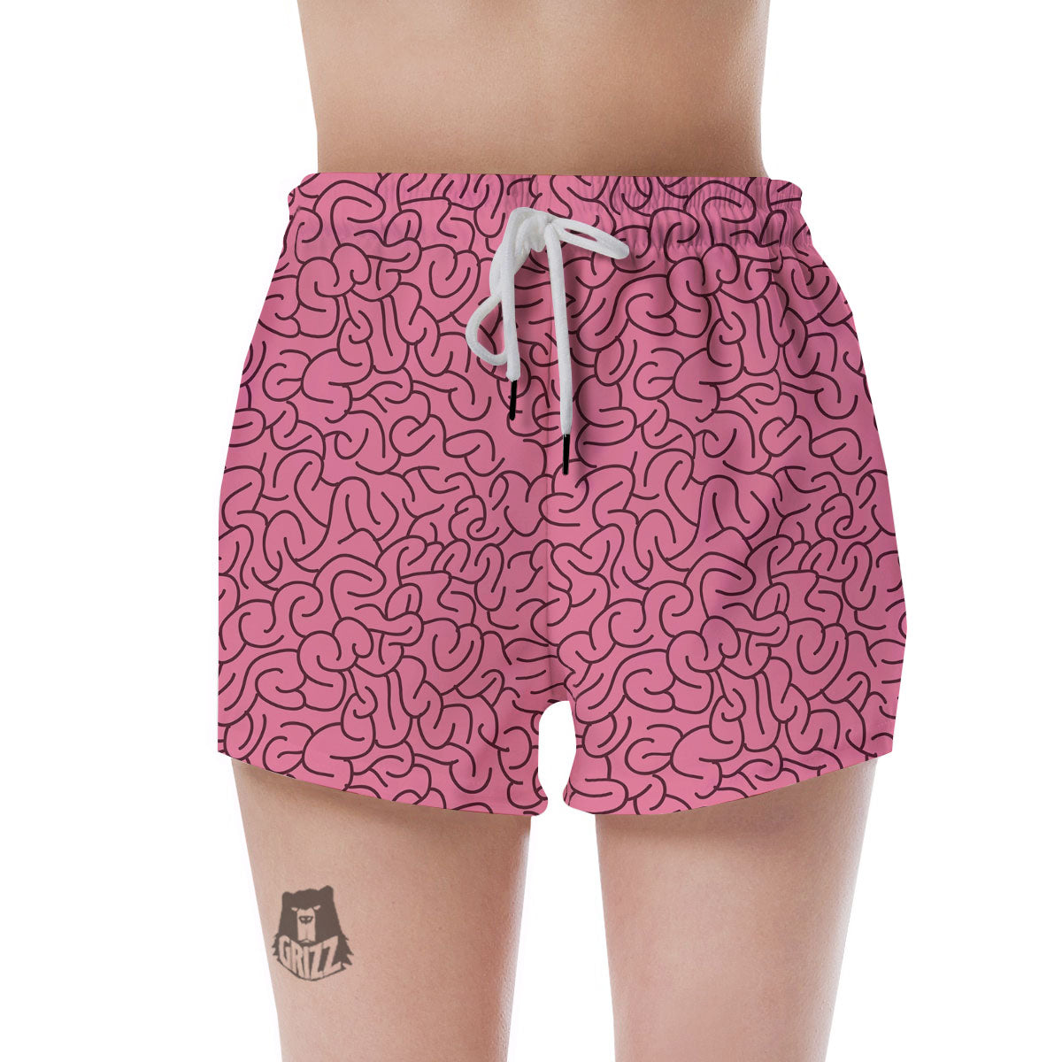Human Brain Print Pattern Women's Shorts-grizzshop