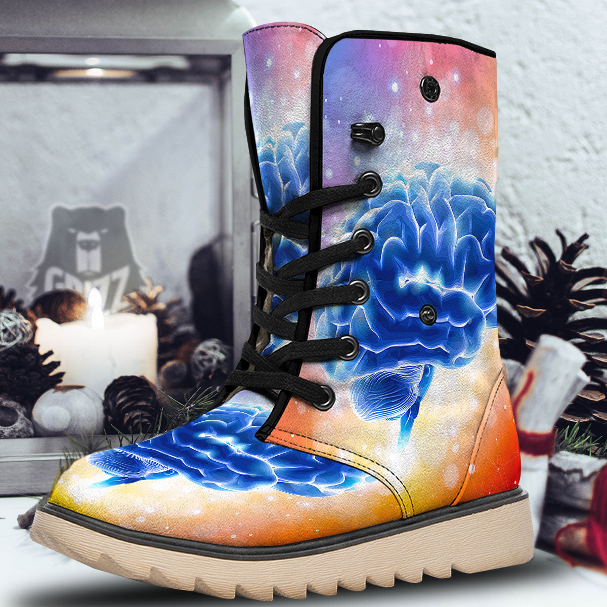 Human Brain Snow Boots-grizzshop