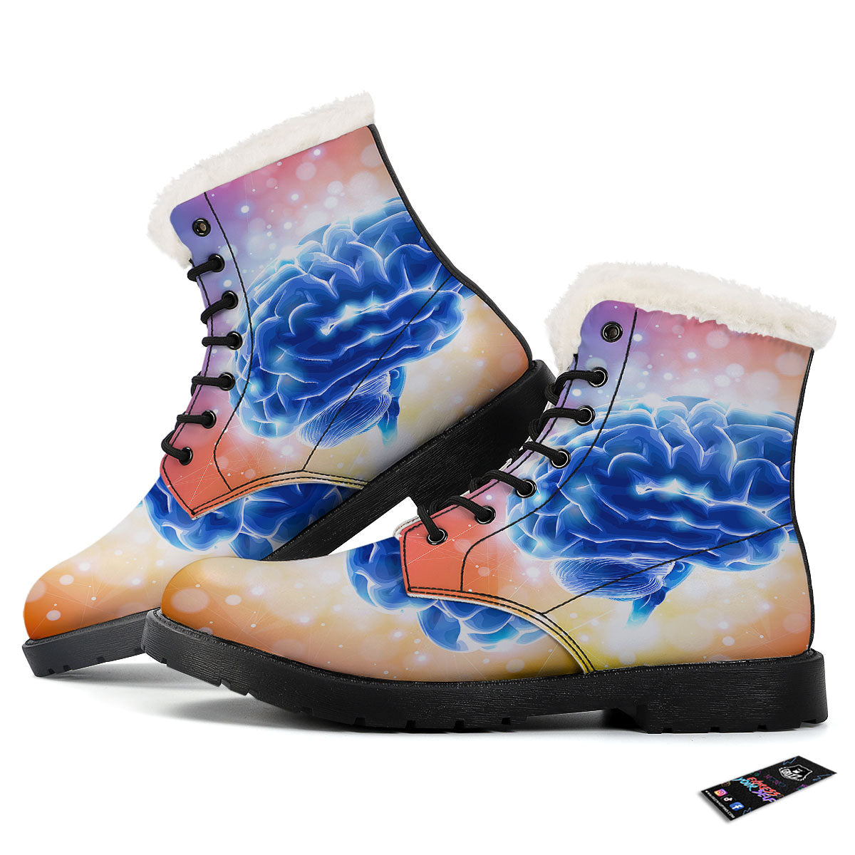 Human Brain Winter Boots-grizzshop