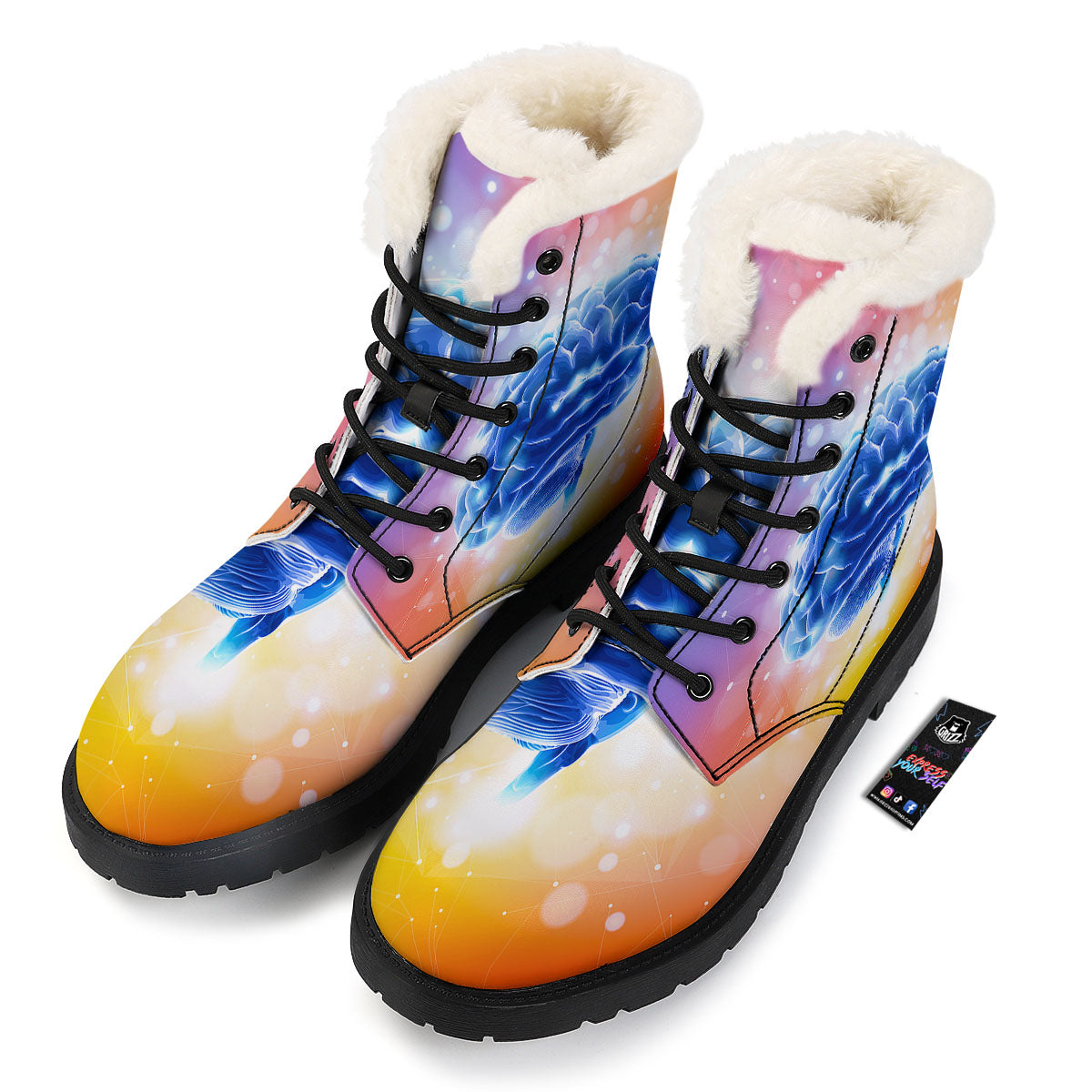 Human Brain Winter Boots-grizzshop