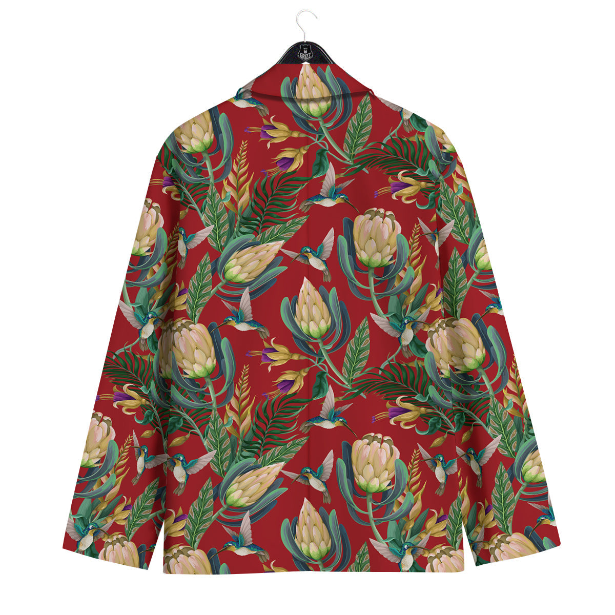 Hummingbird And Wild Flowers Print Pattern Men's Sport Coat-grizzshop