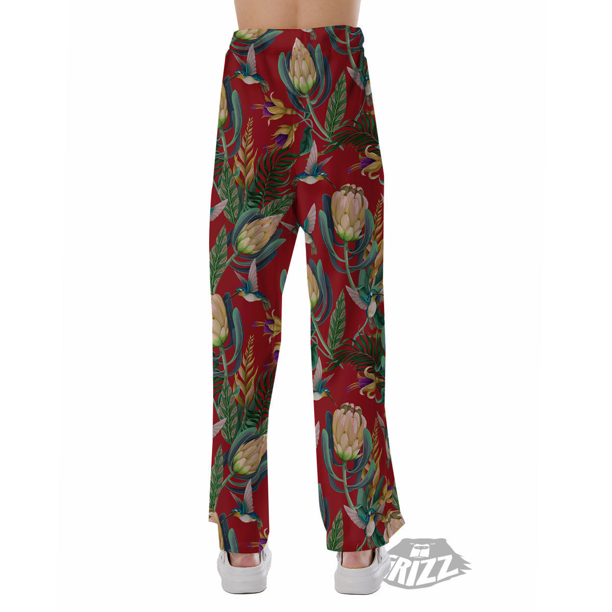 Hummingbird And Wild Flowers Print Pattern Pajama Pants-grizzshop