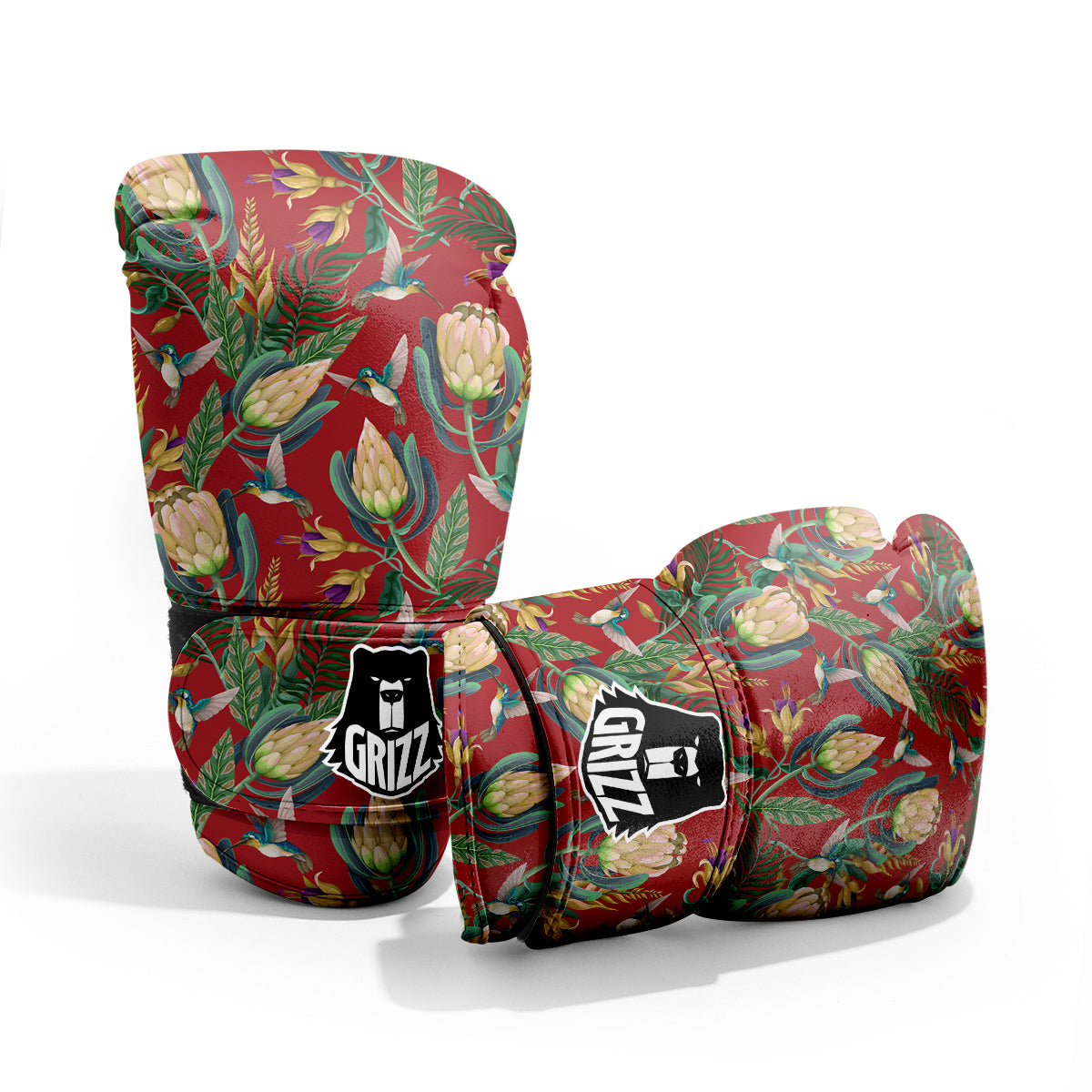Hummingbird And Wild Flowers Print Pattern Sparring Gloves-grizzshop