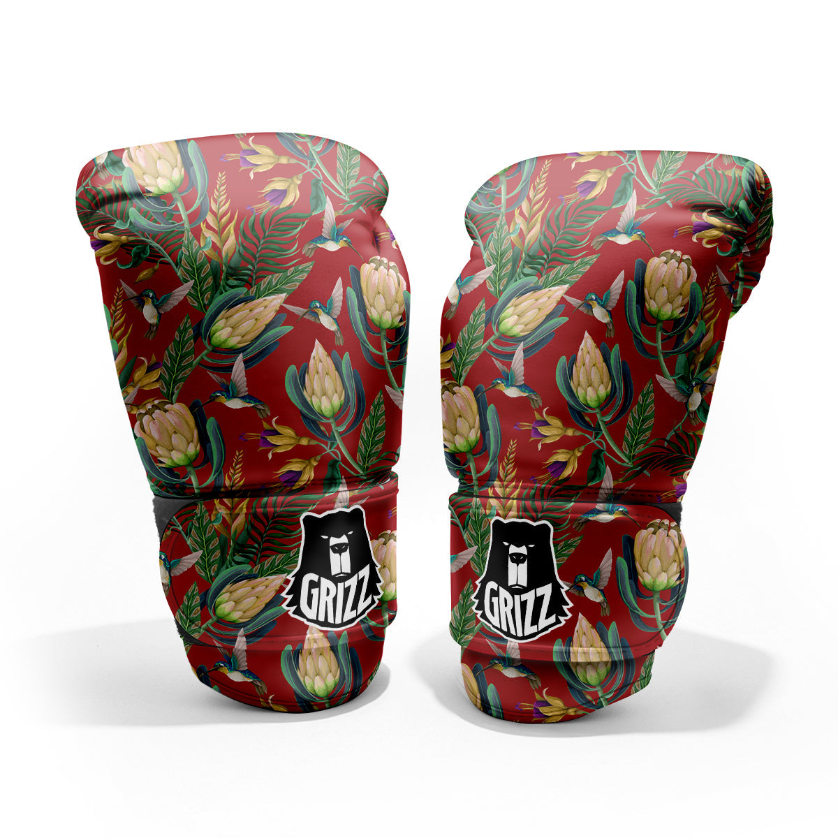 Hummingbird And Wild Flowers Print Pattern Sparring Gloves-grizzshop
