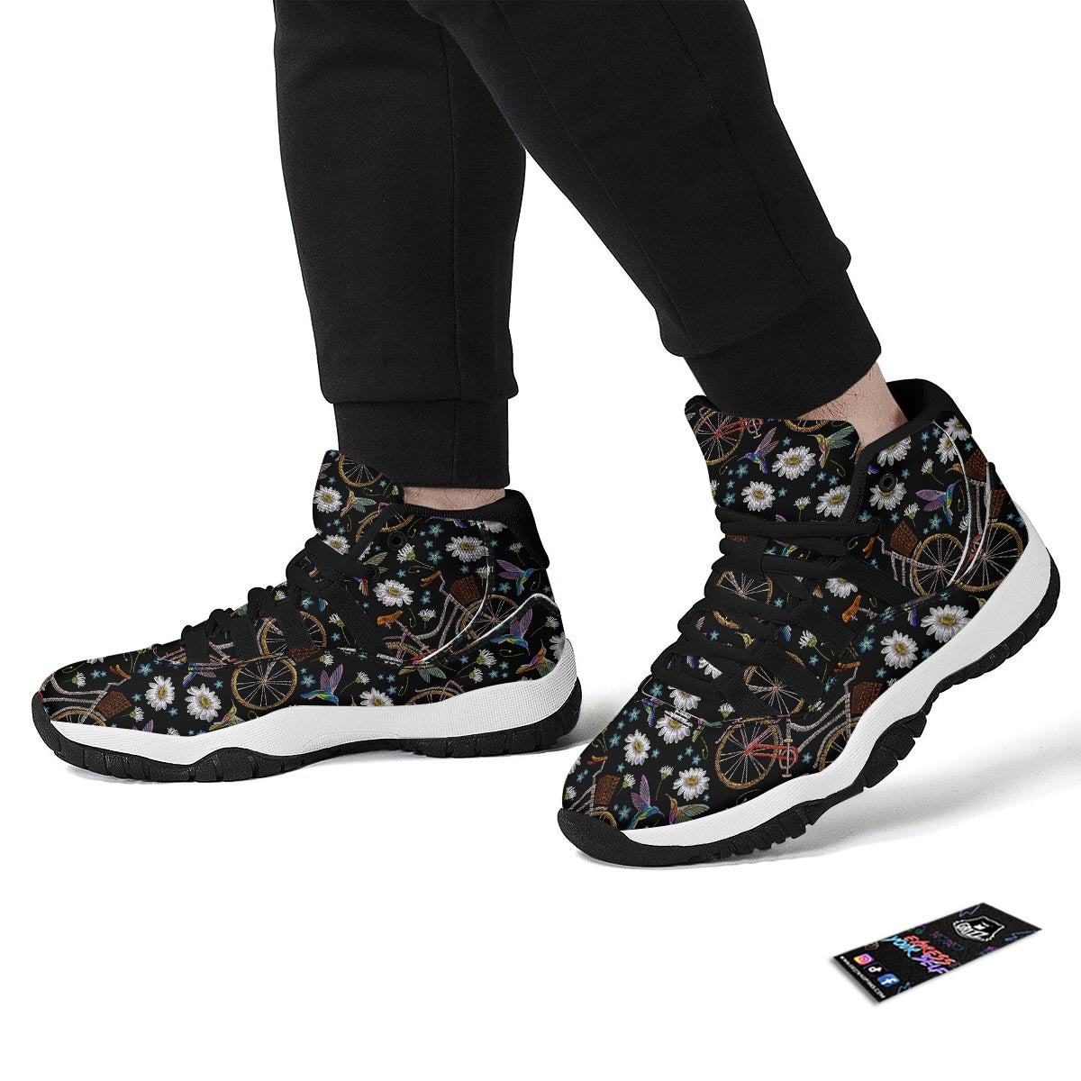 Hummingbird Bicycle Black Bball Shoes-grizzshop