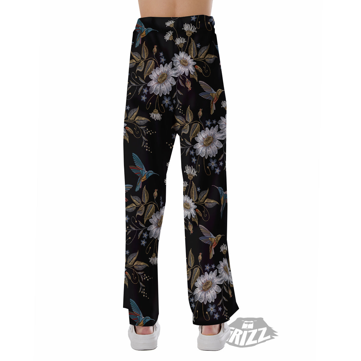 Hummingbird Floral Vintage Print Pattern Pajama Pants-grizzshop