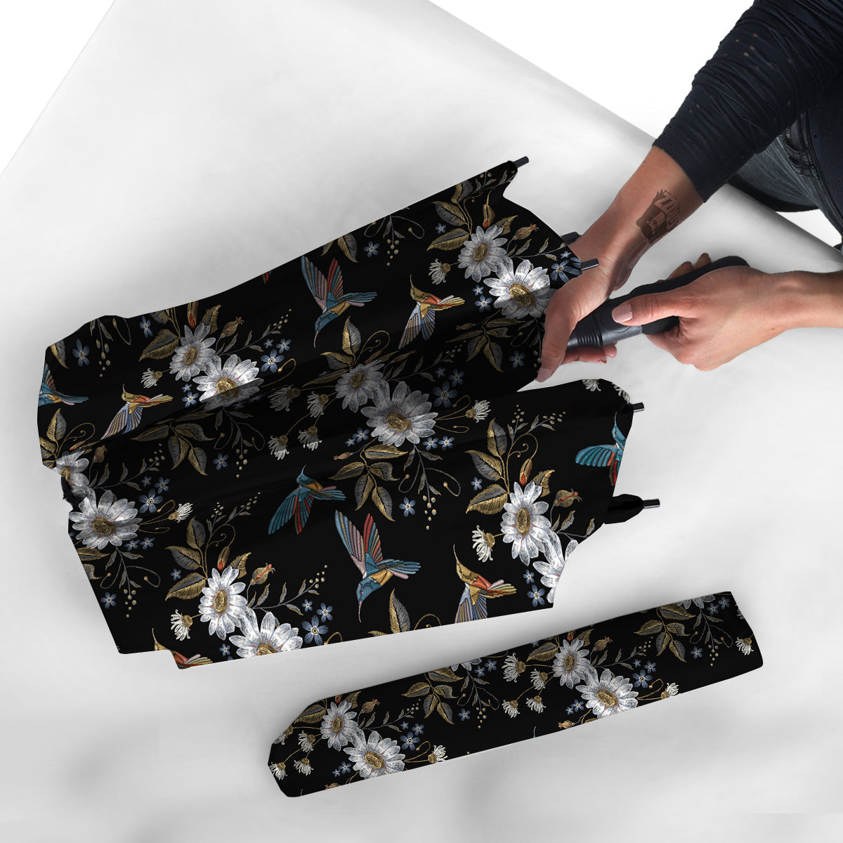 Hummingbird Floral Vintage Print Pattern Umbrella-grizzshop