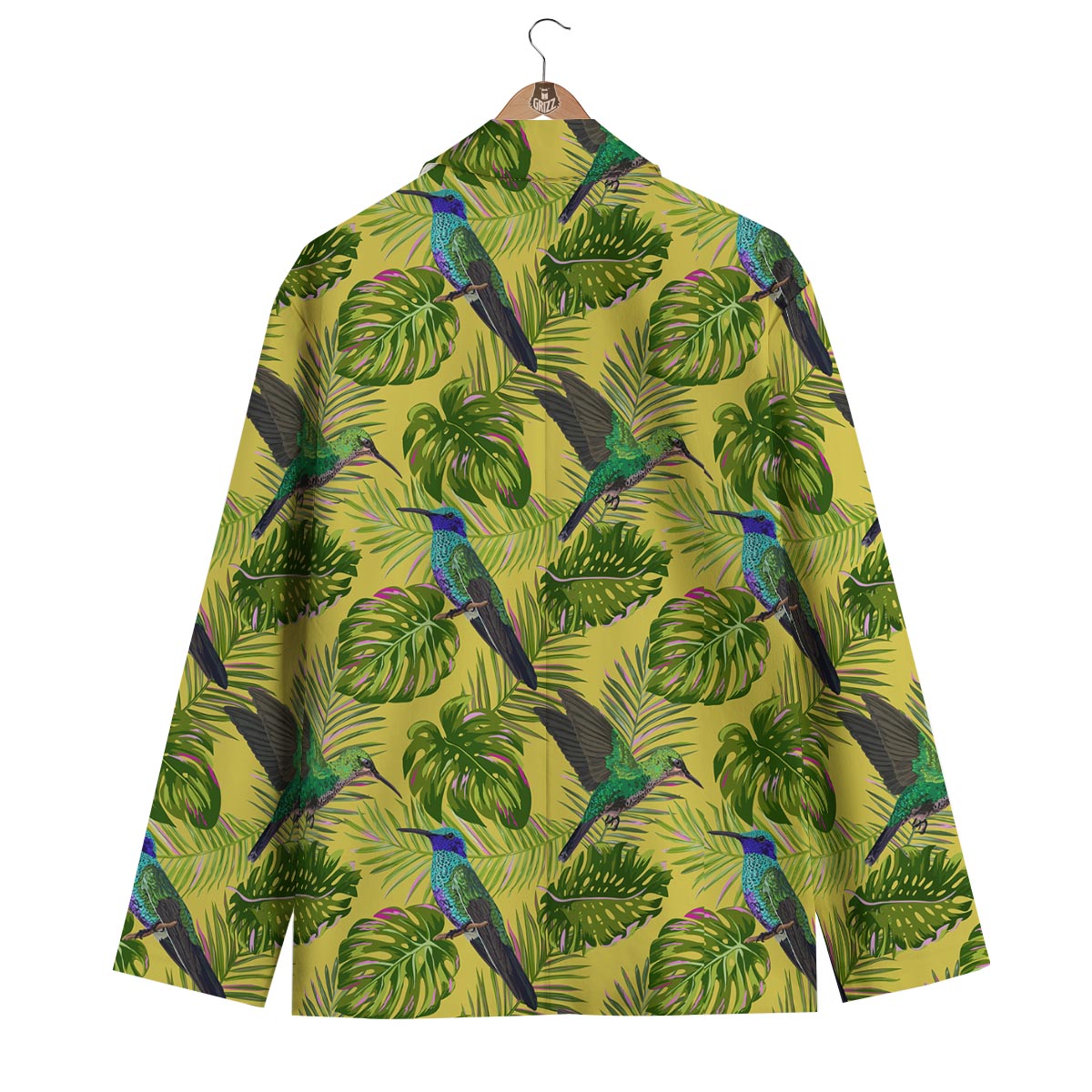 Hummingbird Palm Leaves Men's Blazer-grizzshop