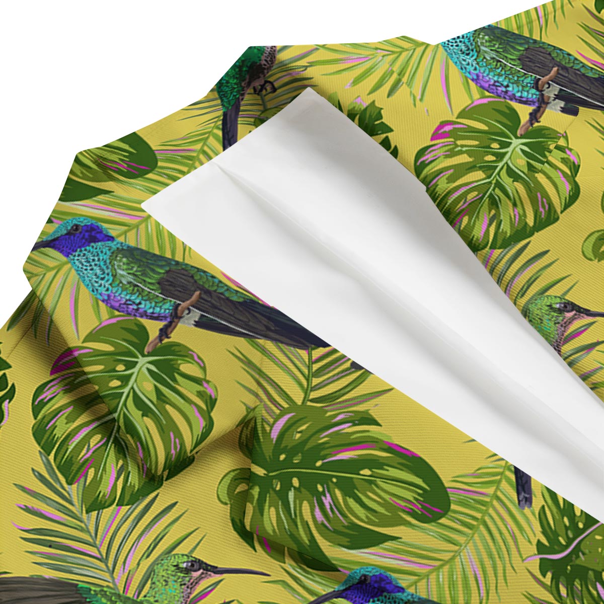 Hummingbird Palm Leaves Men's Blazer-grizzshop