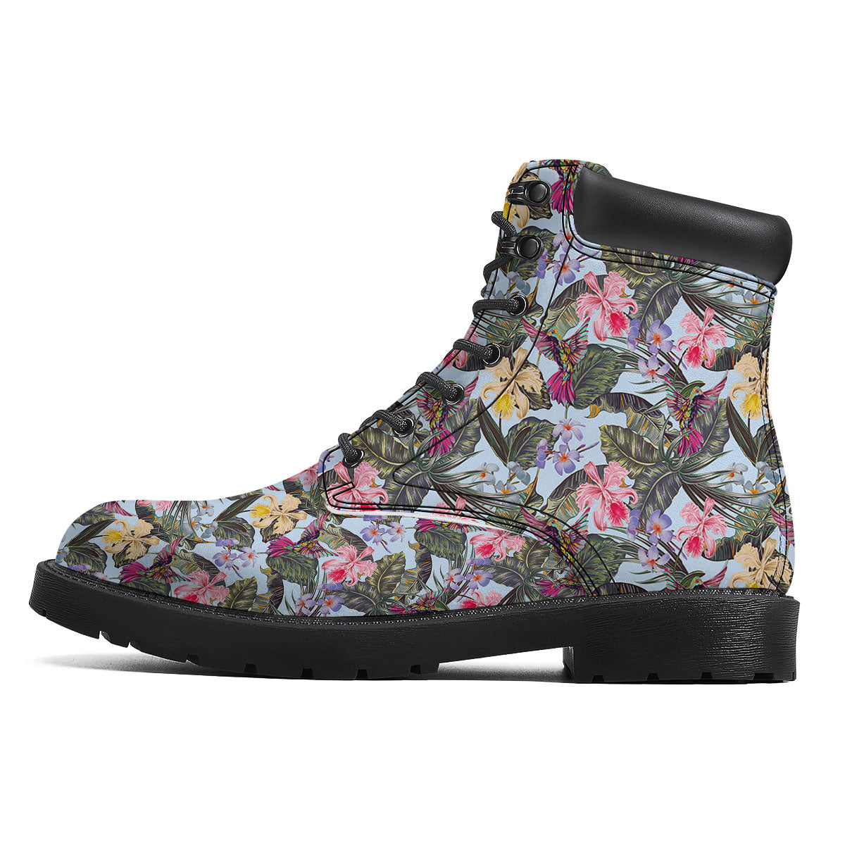 Hummingbird Tropical Print Pattern Boots-grizzshop