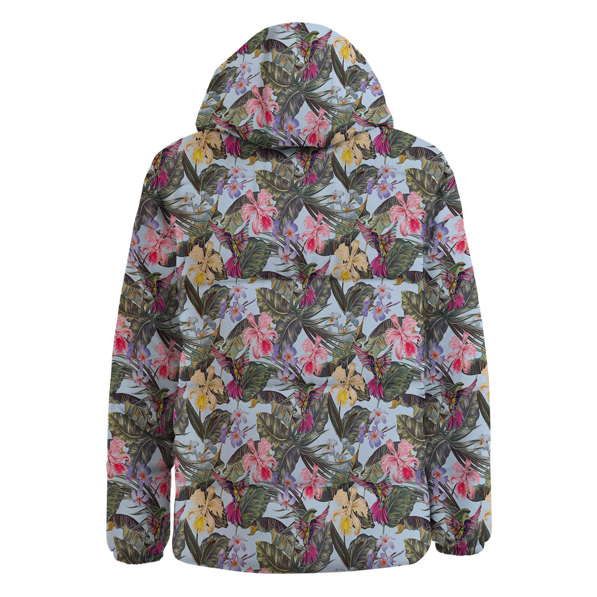 Hummingbird Tropical Print Pattern Down Jacket-grizzshop