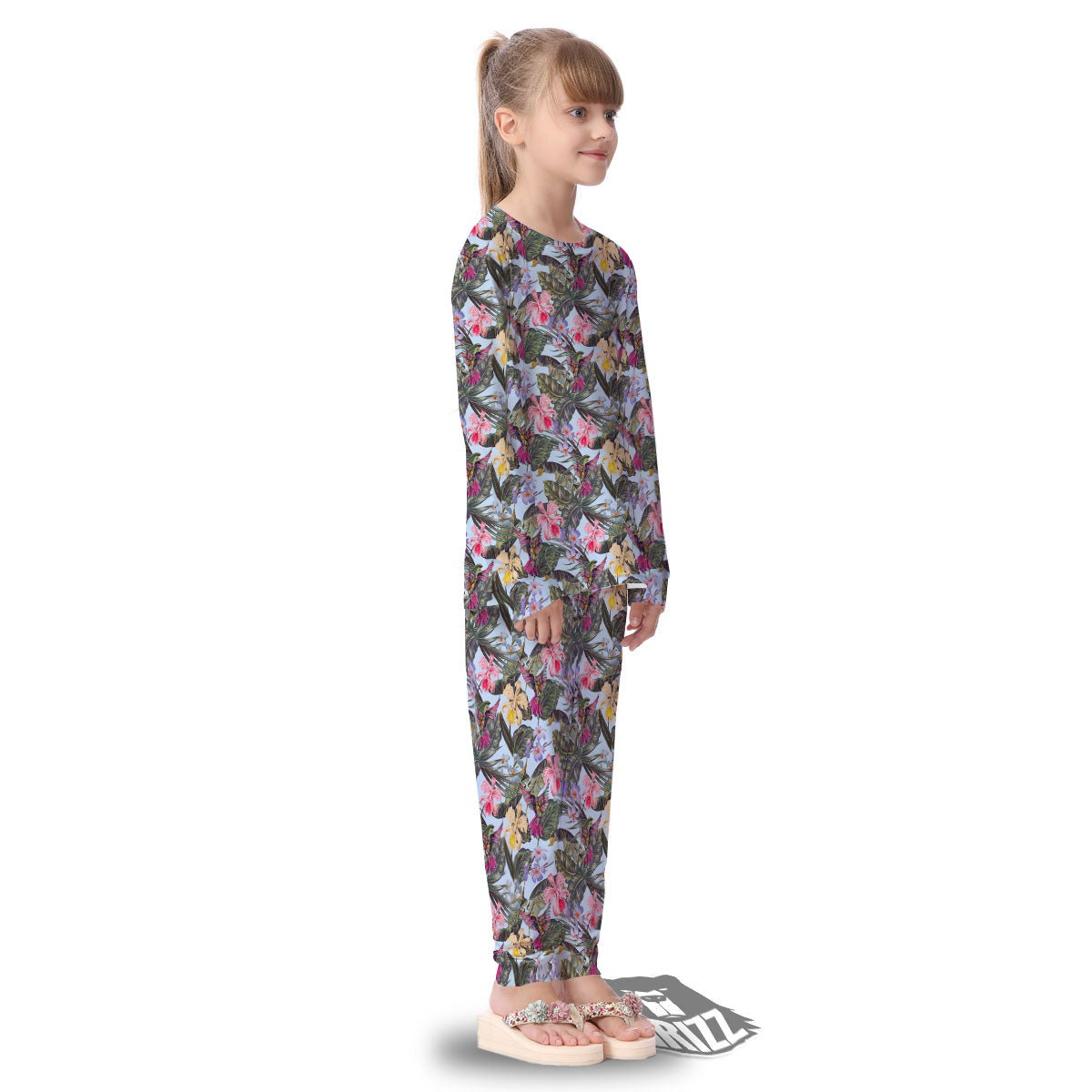 Hummingbird Tropical Print Pattern Kid's Pajamas-grizzshop