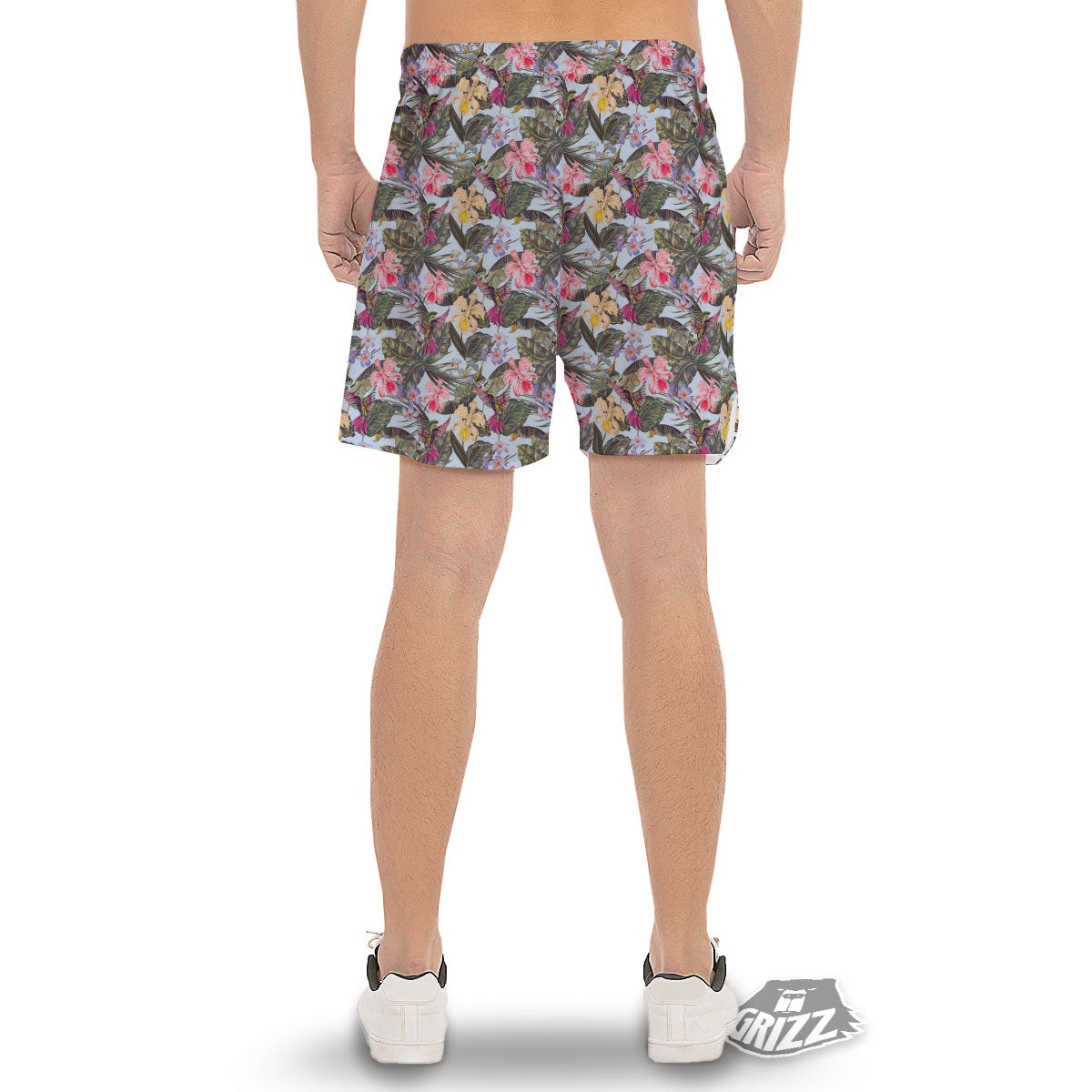 Hummingbird Tropical Print Pattern Men's Gym Shorts-grizzshop