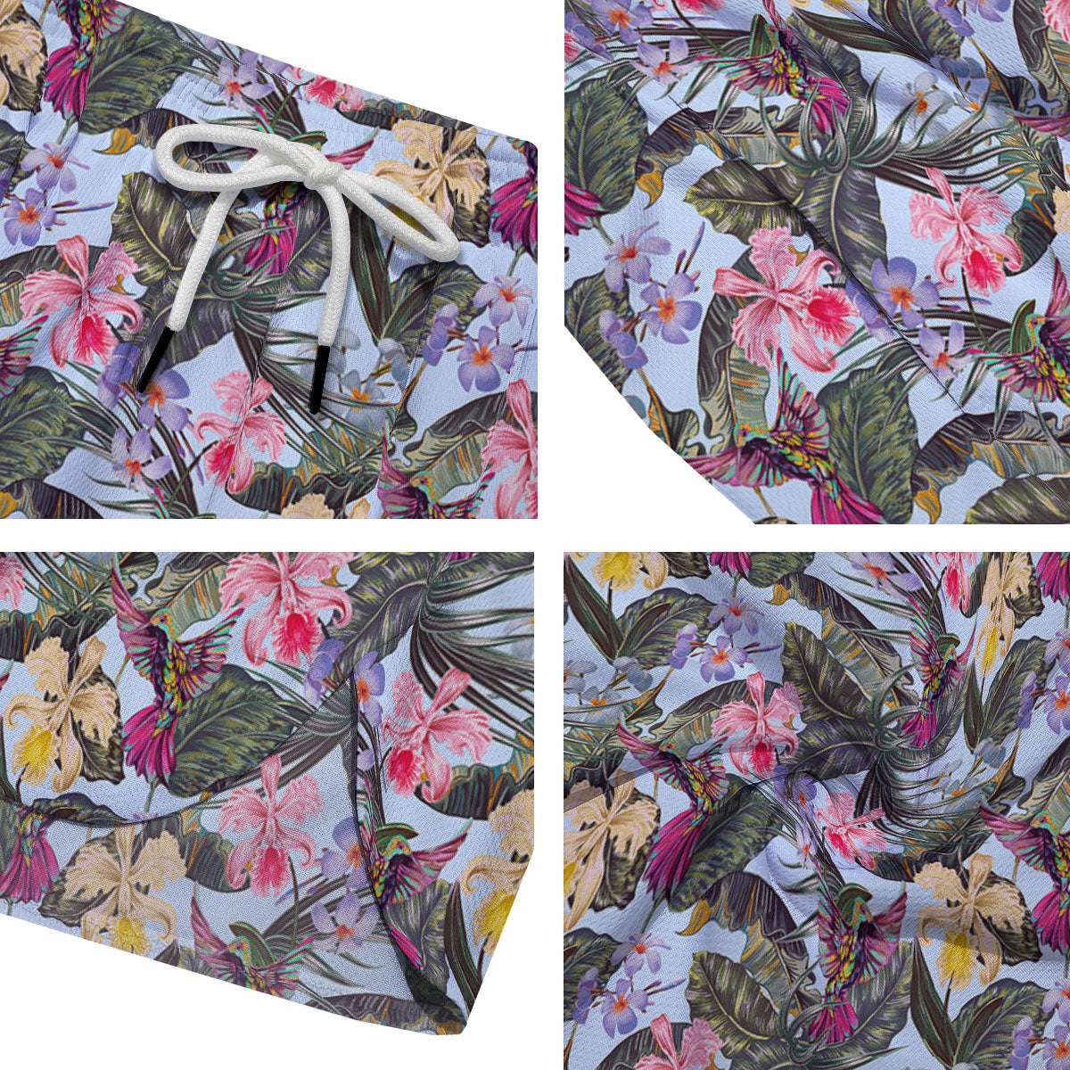 Hummingbird Tropical Print Pattern Men's Running Shorts-grizzshop