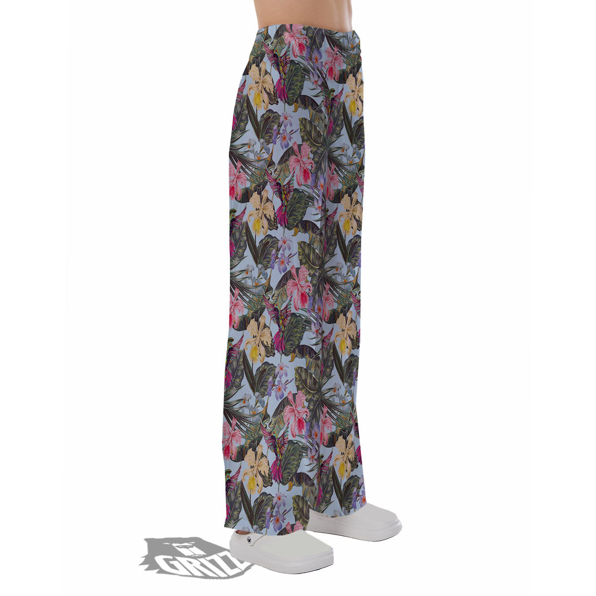 Hummingbird Tropical Print Pattern Pajama Pants-grizzshop