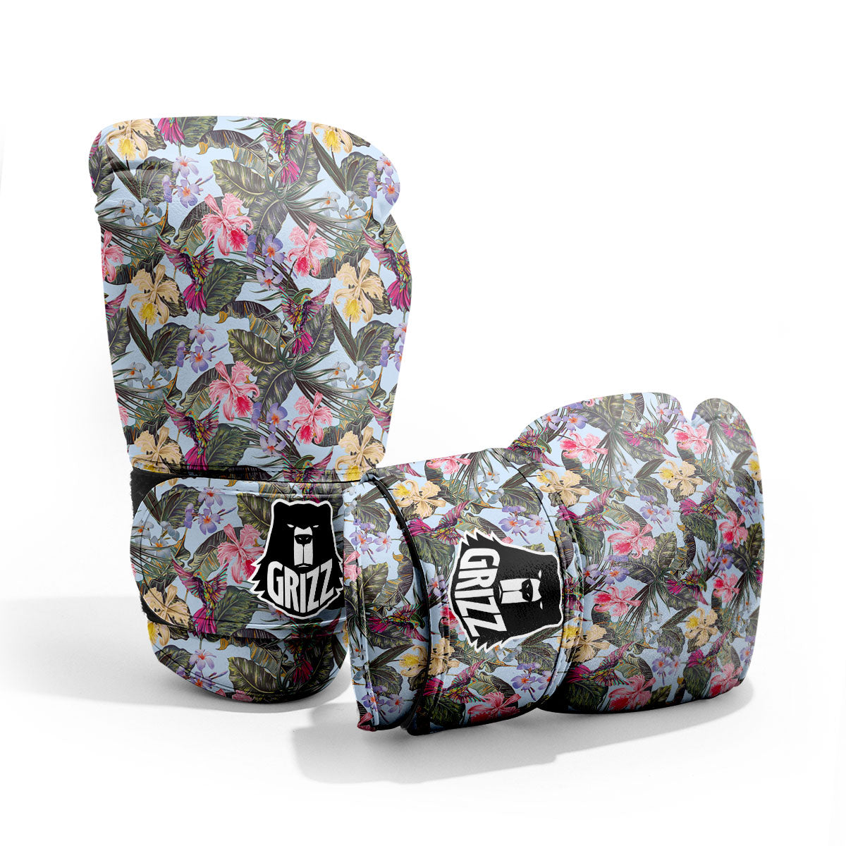 Hummingbird Tropical Print Pattern Sparring Gloves-grizzshop