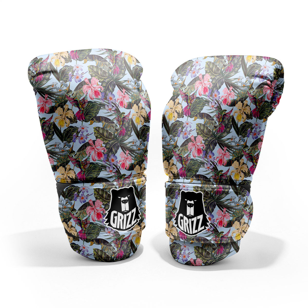 Hummingbird Tropical Print Pattern Sparring Gloves-grizzshop