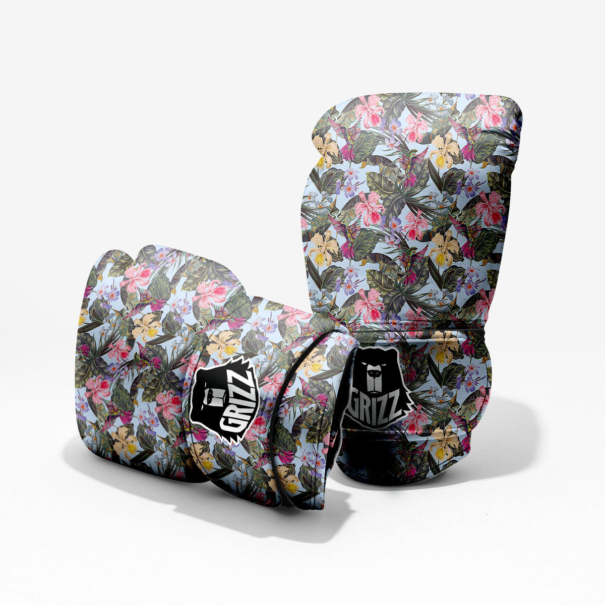 Hummingbird Tropical Print Pattern Sparring Gloves-grizzshop