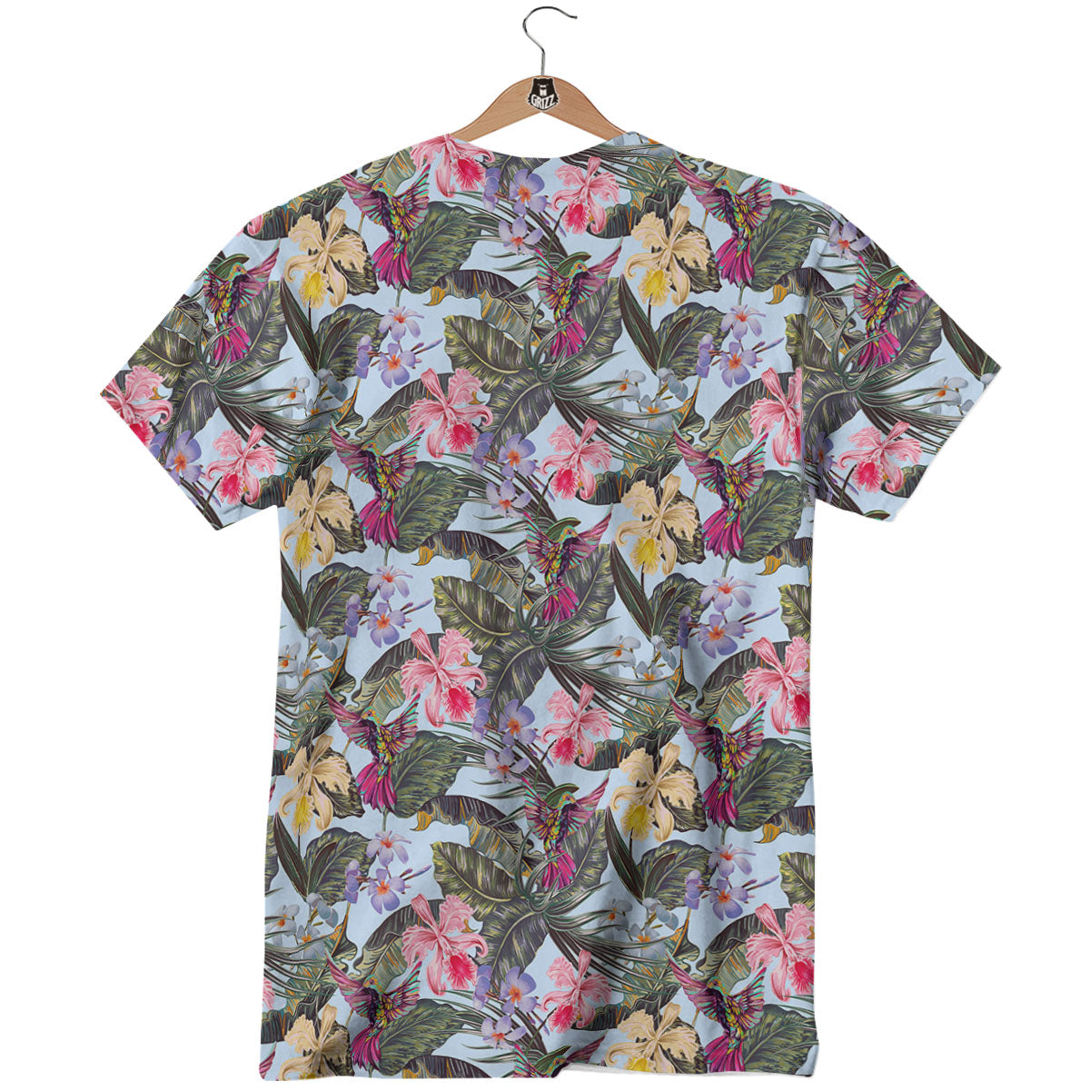Hummingbird Tropical Print Pattern T-Shirt-grizzshop