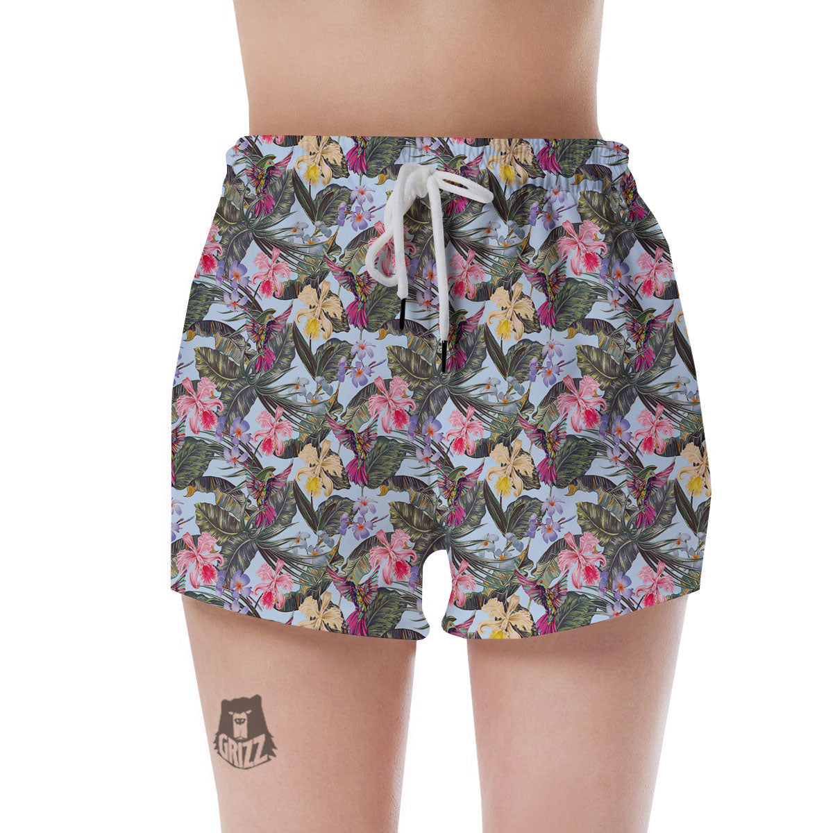 Hummingbird Tropical Print Pattern Women's Shorts-grizzshop
