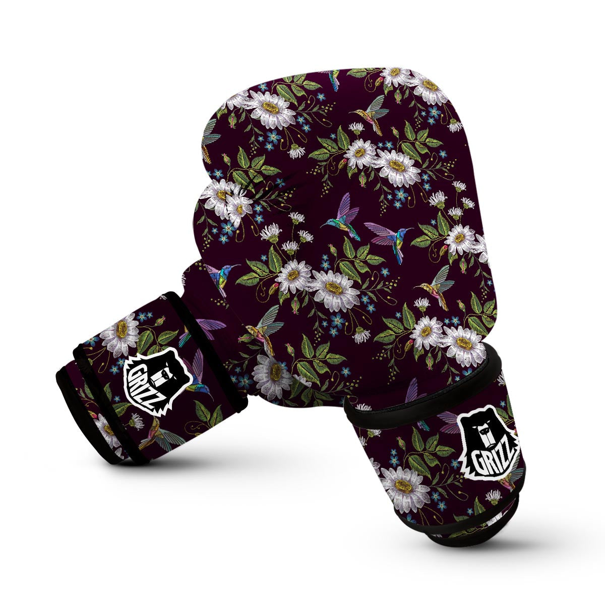 Hummingbird White Daisy Boxing Gloves-grizzshop