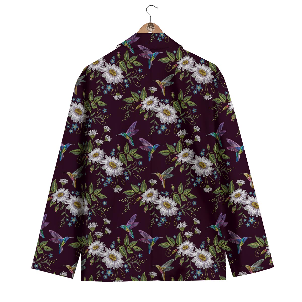 Hummingbird White Daisy Men's Blazer-grizzshop