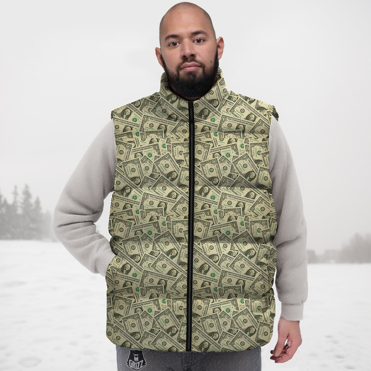 Hummingbird White Floral Down Vest