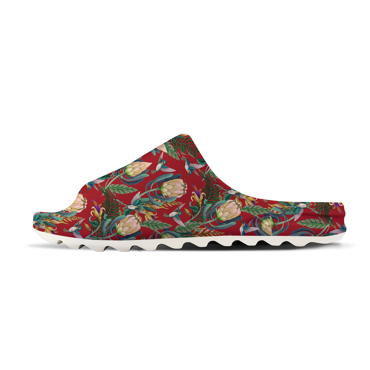 Hummingbird And Wild Flowers Print Pattern Sandals-grizzshop