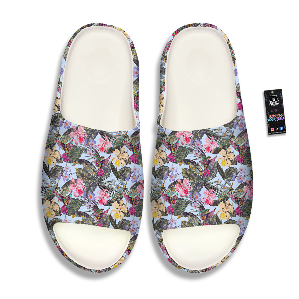 Hummingbird Tropical Print Pattern Sandals-grizzshop