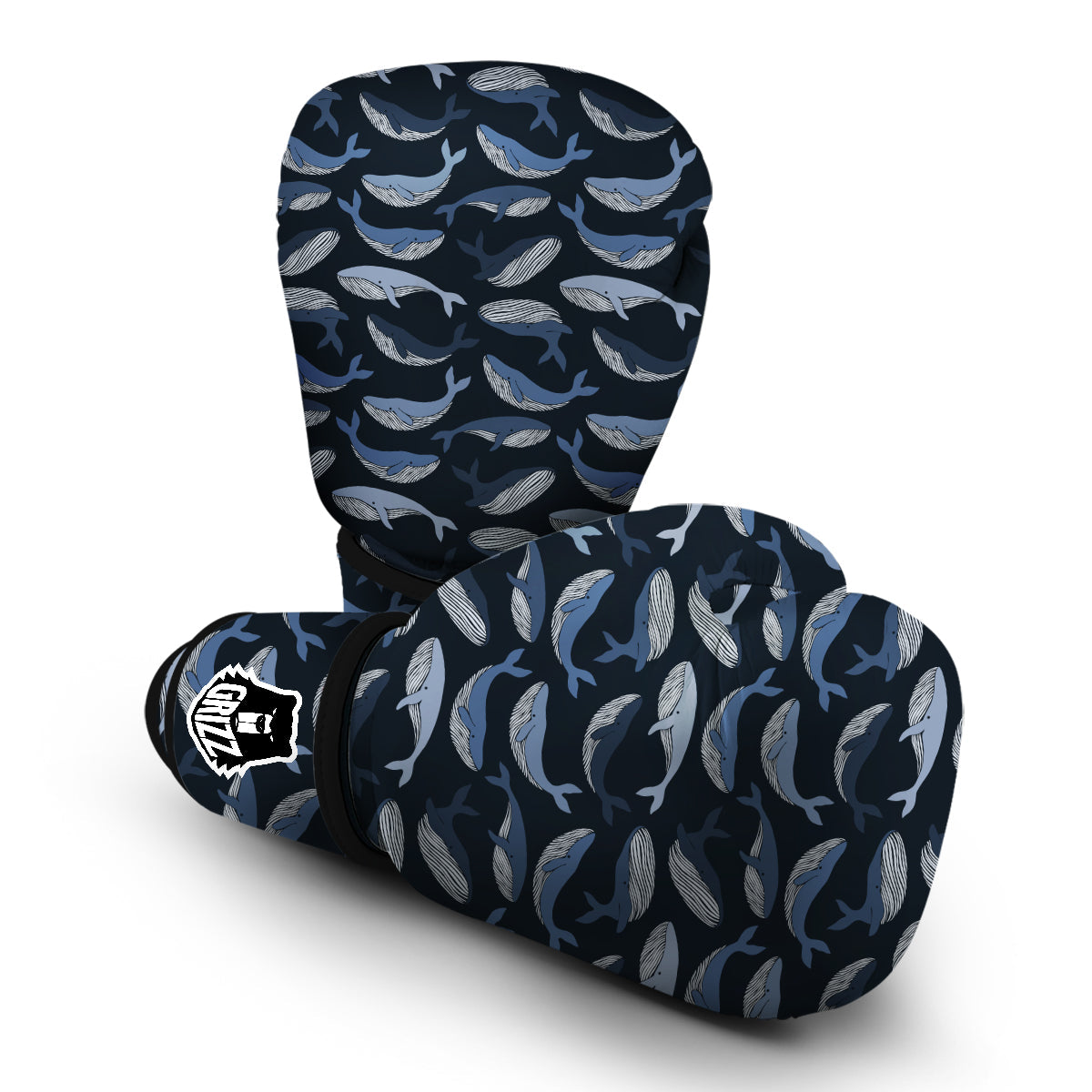 Humpback Whale Pattern Print Boxing Gloves-grizzshop